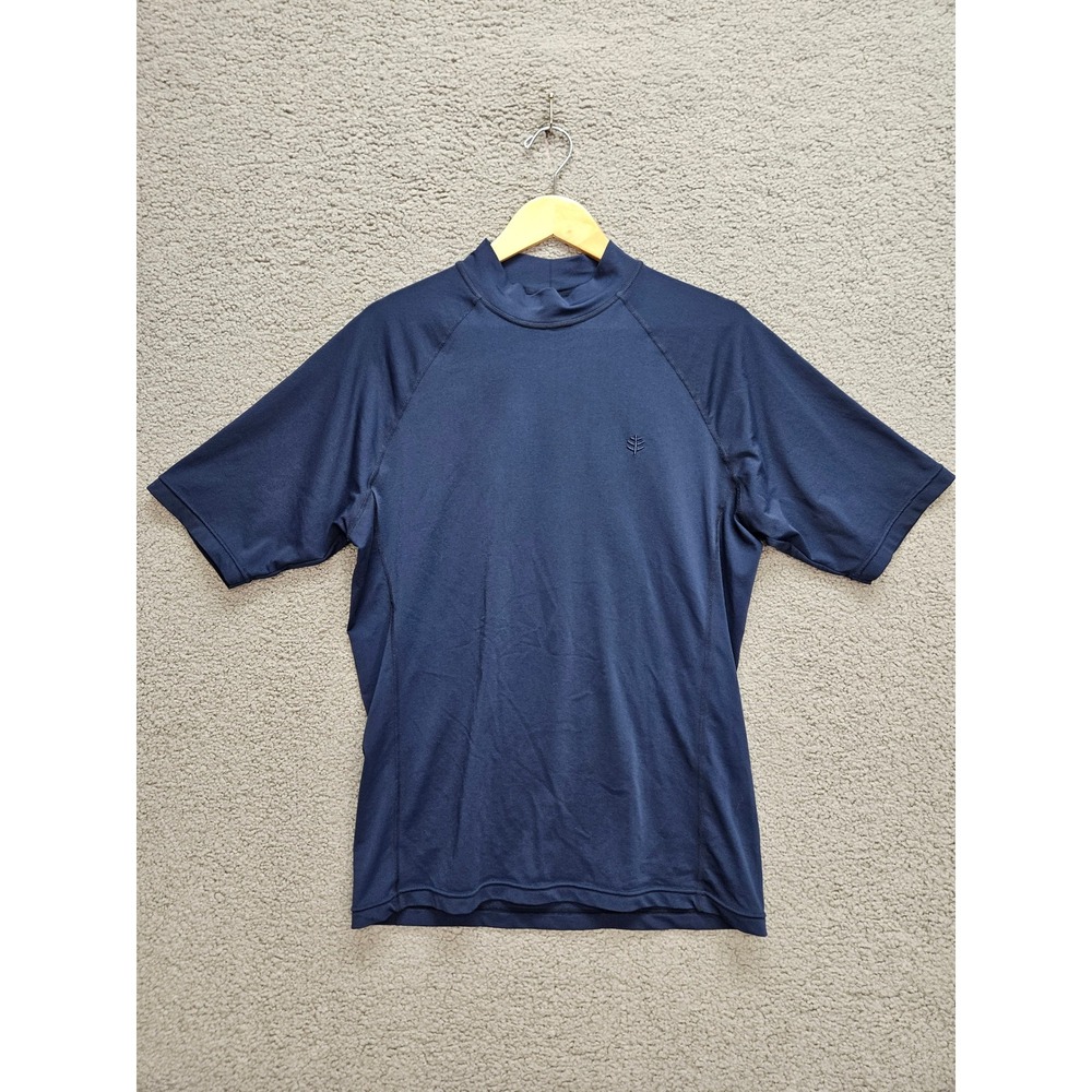 Coolibar Rash Guard M Navy UPF 50 Surf Beach Gorpcore Activewear Swim